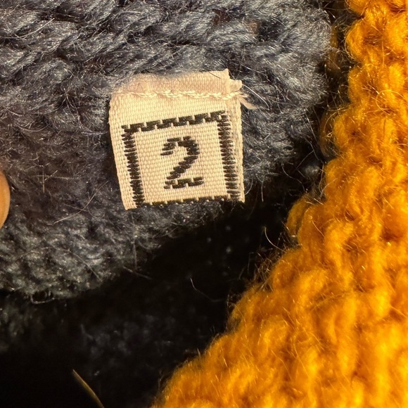 Alpaca Sweater Knit Kids horse blue Roll Neck yellow Preppy Size 2-3 B33 - Picture 3 of 7